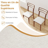 COSTWAY Chaise Salle a Manger Lot de 2, Chaises Hautes avec Dossier Haut, Siège Rembourré, Pieds en Bois de Caoutchouc, Fauteuil Salle a Manger sans Accoudoirs, Charge 180 KG (Noyer)