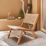 sweeek - Fauteuil Relax de Jardin en Bois et résine Effet Paille. intérieur/extérieur