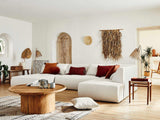 Lisa Design - Onyx - canapé modulable panoramique d'angle Droit 7 Places - en Tissu - Beige