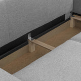 HOMIFAB Canapé Convertible 3 Places avec Coffre de Rangement en Tissu Gris chiné - Harper