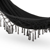 Hamac Suspendu - 200 x 150 cm - Hamac de Camping et Jardin Confortable - 250kg Capacité de Charge - 1-2 Personnes pour Intérieur, Balcon, Extérieur (Noir)