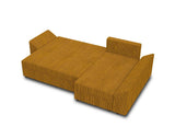 Best Mobilier - Mike - canapé d'angle réversible - 4 Places - Convertible avec Coffre - en Velours côtelé, Jaune