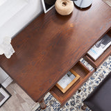 Table de Bureau Bois de caoutchouc stable PC Bureau à la maison Bureau avec 2 tiroirs de stockage Table d'étude de style de campagne simple, brun rustique Bureau d'ordinateur ( Color : 0.8 meters )