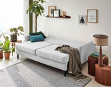 Lisa Design - Canapé Convertible avec Coffre Dan en Velours Côtelé - Canapé Lit - Sofa Gris Clair 3 Places - Salon
