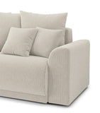 BAÏTA Canapé Droit Convertible Nova 3 Places en Velours côtelé Beige