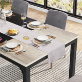 Tribesigns Table À Manger, Table De Cuisine Industrielle Rectangulaire pour 4–6, Table De Salle À Manger avec Pieds en Métal Robustes, Salon Cuisine