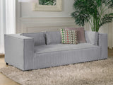 Lisa Design - Canapé Stella en Velours Côtelé - Sofa Gris Clair 3 Places - Salon