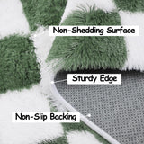 Cekene Grand tapis à poils longs ultra doux et lavable pour chambre à coucher, salon, salle de jeux, dortoir - Vert - 200 x 300 cm