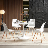 buybyroom Table de Salle à Manger, Ronde, Moderne, Table de Bar, Bureau, Convient pour la Cuisine, la Salle à Manger, Le Salon et Le Bureau, pour 2 à 4 Personnes, diamètre 100 cm, Couleur marbre