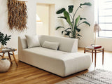 Lisa Design - Onyx - canapé modulable panoramique d'angle Droit 7 Places - en Tissu - Beige
