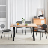WAFTING Chaises de Salle à Manger Lot de 4, Chaise de Cuisine Empilables, avec Coussin en Tissu Teddy et Pieds Métalliques, pour la Salle à Manger, Cuisine, Salon, Chambre-Gris Foncé