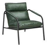 VASAGLE EKHO Collection - Fauteuil de Salon, Fauteuil d’Appoint avec Accoudoirs, Cadre Métallique, PU avec Coutures, Moderne Mi-siècle, pour Chambre, Salle de Lecture, Séjour, Vert Forêt LAC014C01
