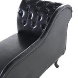 Chaise Longue Côté Gauche Méridienne en Cuir PU Noir Glamour Elégant Salon Nimes