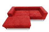 DOMO. collection Modica Canapé d'angle Moderne en Forme de L sans Sol - 244 x 173 x 83 cm (l x p x h) - Rouge