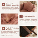 Ckaff Fauteuil de Salon avec Coussin, Fauteuil Coiffeuse avec Dossier Pétale, Chaise Coquillage avec Pied Bois Chaise Coiffeuse Coussin Confortable pour Salon Bureau Chambre (Rose, Lot de 1)