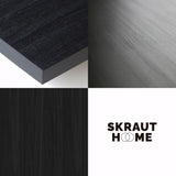 Skraut Home | Table à Manger | Meuble Salle à Manger | 200 | pour 10 Personnes | Pieds en Bois | Style Moderne | Noir