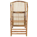 Lot de 4 Chaises de Salle à Manger Pliantes en Bambou Naturel et Rotin Parfaites pour Salon ou Cuisine au Style Boho Rustique et Colonial Beliani