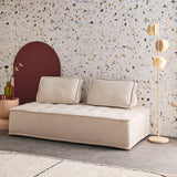 sweeek - Chauffeuse 2 Places pour canapé modulable Tissu capitonné crème