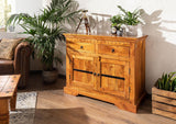 MASSIVMOEBEL24.DE Buffet - Bois Massif d'acacia laqué (Miel) - Style Colonial - Oxford #0424