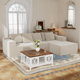 DEZAGCE Canapé d’Angle modulable en Tissu Beige, Grand canapé 4–5 Places avec méridienne, Coussins Inclus, Design Moderne et Confortable, 269 × 175 cm