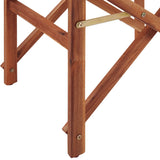 2 Chaises Fauteuils Metteur en Scène Pliantes en Bois Acacia Naturel avec Accoudoirs et Assise Blanc Cassé pour Jardin Extérieur Boho