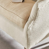 Loberon Canapé Ombra, style classique avec oreilles, mélange de matériaux nobles, fauteuil à oreilles, siège, lin, polyester, bois de manguier, crème/beige