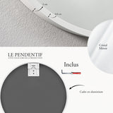 GOLD&CHROME UNIQUE DESIGN, Miroir Mural, Rond, avec Cadre en Aluminium - Blanc ⌀60 Miroir revêtue de téflon, résistante à l'humidité Cadre de Miroir, 2 cm de Profondeur, Peint par poudrage