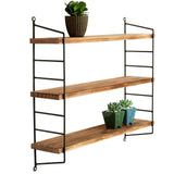 MyGift Étagère Flottante réglable en métal et Bois torché 23 Pouces