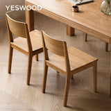 YESWOOD Lot de 2 Chaises de Salle à Manger, Chaises en Chêne Massif, Style Moderne Minimaliste, Chaises Assemblées pour Cuisine, Salon, Chambre, 44,8 x 54 x 80 cm, Chêne Naturel