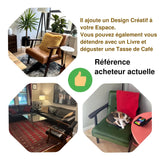 HomeMiYN Fauteuil Salon Vintage en Cuir, Fauteuil en Bois Massif, Fauteuil d'appoint Vintage Rembourrage Épais et Dossier Ergonomique pour Salon, Chambre, Café, Bureau Noir