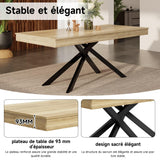 EURHCIO Table à Manger Extensible 140-180x80x76cm,Table Salle à Manger Rectangulaire pour 6 à 8 Personnes,Pieds en Métal,pour Cuisine Salon (Brun)