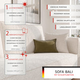 GREKPOL Sofa 240x105 cm - Canapé 3 Places Bouclé Côtelé - Beige Canapé Convertible 3 Places avec Dossier rembourré