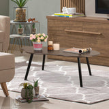 FEUFOAM Table basse en forme de nuage, style industriel moderne, tables basses en bois, table centrale irrégulière, table de sol, milieu du siècle, meubles décoratifs pour salon, marron rustique