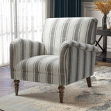 HULALA HOME Fauteuil, Fauteuil, Chaise rembourrée Confortable avec Pieds en Bois Massif, Chaise Longue pour Salon et Chambre à Coucher (Grey)