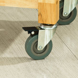 SoBuy Chariot de Cuisine en Bois d'hévéa Kitchen Trolley Desserte roulante avec Deux étagères L80xP40xH90cm, FKW24-N