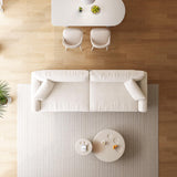 Guyii Canapé 2 Places en Tissu Bouclette Beige Grand canapé Moderne et Confortable pour Salon, Dossier Moelleux et Assise Profonde, canapé Design avec accoudoirs Larges, Longueur 266 cm