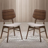New Classic Furniture Mid-Century Modern Oscar Lot de 2 chaises avec dossier en bois Noyer