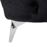 Canapé Fixe 3 Places Capitonné en Velours Noir de Qualité Idéal pour Salon au Design Glamour et Traditionnel Beliani