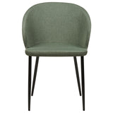 Set de 2 Chaises de Repas Rembourrées avec Accoudoirs Design Rétro en Tissu Polyster Vert Foncé Mason