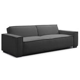 Menzzo Canapé Clic-Clac 3 Places Roger Tissu Bouclette Gris – Convertible Design Moderne 230 cm – Canapé Lit Confortable avec Dossier Rabattable pour Salon & Studio