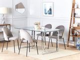 Table de Repas en Verre Trempé 160 x 90 cm Pieds Argentés Envia