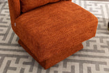 HOFURNI Fauteuil tonneau pivotant moderne du milieu du siècle pivotant à 360°, en velours confortable, parfait pour le salon, la chambre, le bureau et le coin lecture (orange)