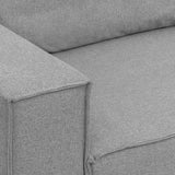 HOMIFAB Canapé Convertible 3 Places avec Coffre de Rangement en Tissu Gris chiné - Harper