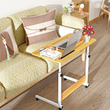 Rcynview 80 x 40 cm - Bureau pour ordinateur portable - Réglable en hauteur - Avec roulettes pivotantes - Pour chambre à coucher, bureau, lit, canapé, marron