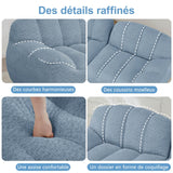 KOMHTOM Canapé Modulaire en Velours Côtelé, Canapé Salon Moderne, Coussin d'assise Confortable en Mousse Haute Densité 32D, Canapé Combinable Librement (Bleu, 2 Places en L)