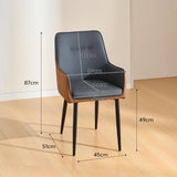 CLIPOP Lot de 2 Chaises de Salle à Manger Avec Accoudoirs - Rembourrées pour Cuisine, Salon, Bureau, Chambre à Coucher - Fauteuil Lounge Set (1, Similicuir Gris-Brun)