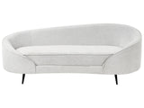 Beliani Canapé Glamour en Tissu Forme Courbée Pieds Noirs en Métal Blanc Cassé Savar
