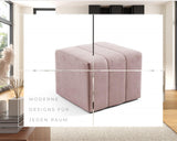 LIKMA Pouf Tabouret Marron Velours Effet 3D 46x35x46 cm – Repose-Pieds Style Ottoman, Banquette Moderne Tissu Jasmine