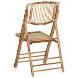 Lot de 4 Chaises de Salle à Manger Pliantes en Bambou Naturel et Rotin Parfaites pour Salon ou Cuisine au Style Boho Rustique et Colonial Beliani