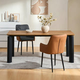 CLIPOP Lot de 2 Chaises de Salle à Manger Avec Accoudoirs - Rembourrées pour Cuisine, Salon, Bureau, Chambre à Coucher - Fauteuil Lounge Set (1, Similicuir Gris-Brun)